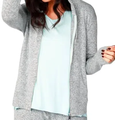 French Kyss Melange Zip Hoodie In Mist In Grey