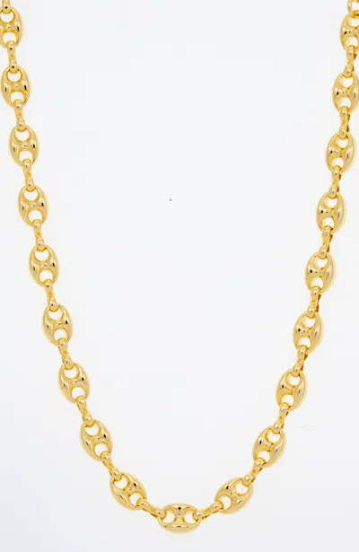 Savvy Cie Jewels 18k Gold Plated Gucci Link Necklace In Yellow