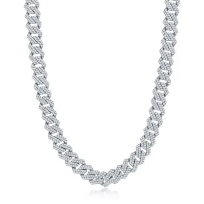 Simona Sterling Silver 8mm Micro Pave Monaco Chain In Multi