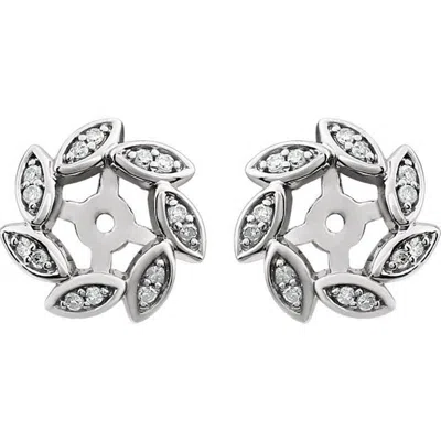 Pompeii3 14kt White 1/10 Ctw Diamond Earring Jackets (up To 4mm) In Multi