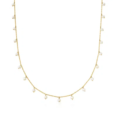 Rs Pure Ross-simons 2.5-3mm Cultured Pearl Necklace In 14kt Yellow Gold In Multi