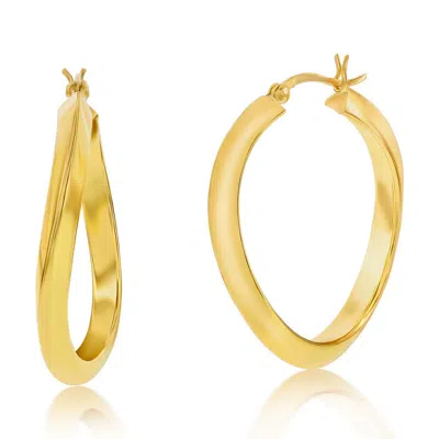 Shop Simona Sterling Silver Or Gold Plated Over Sterling Silver 36mm Twist Hoop Earrings