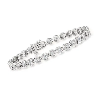 Ross-simons 3.00- Bezel-set Diamond Tennis Bracelet In Sterling Silver In Multi