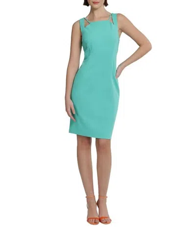 Donna Morgan Stretch Sleeveless Cut-out Sheath Dress In Atlantis In Multi