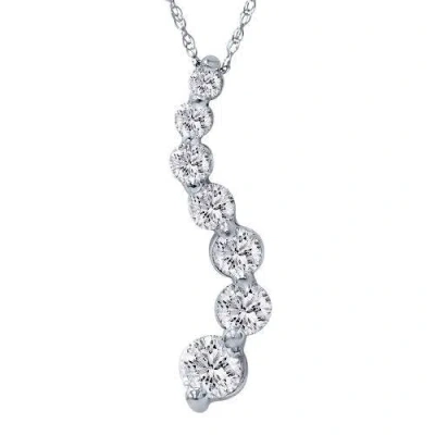 Pompeii3 2ct Huge Diamond Journey Pendant 14k White Gold In Multi
