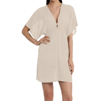Jordan Taylor Gofret Dolman Sleeve V-neck Tunic In Jor Beige In Multi