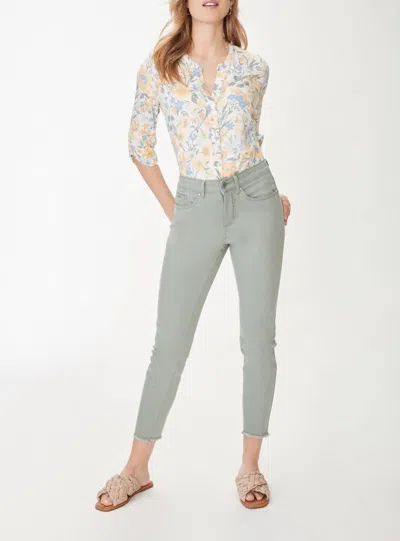 Fdj Olivia Slim Ankle In Lily Pad In Multi