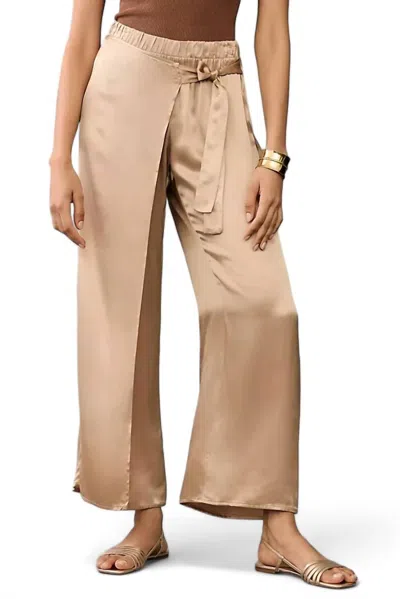 Nation Ltd Donatella Wrap Pant In Cafe Au Lait In Multi