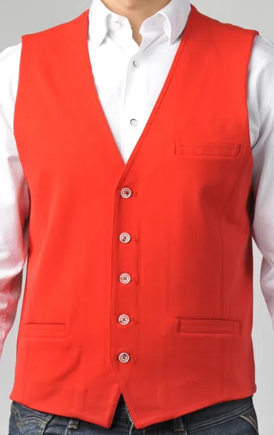Luchiano Visconti Red Punto Milano Knit Vest In Multi