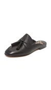 Sam Edelman Paris' Tassel Leather Slide Loafers In Black