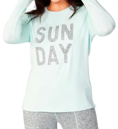 French Kyss Long Sleeve Sunday Crew In Mist In Grey