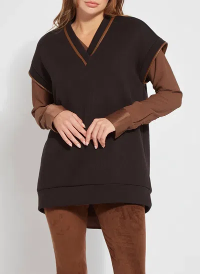 Lyssé Womens Ribbed Knit Convertible Sweatshirt In Black