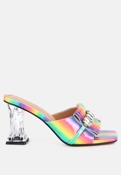 London Rag Fantasy Clear Heel Jewel Sandal In Blue