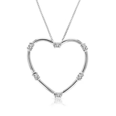 Vir Jewels 1/5 Cttw Diamond Heart Pendant Necklace 10k White Gold With 18 Inch Chain In White