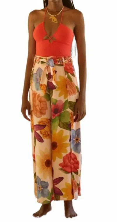 Carolina K Levi Pants Florals Cream In Multi