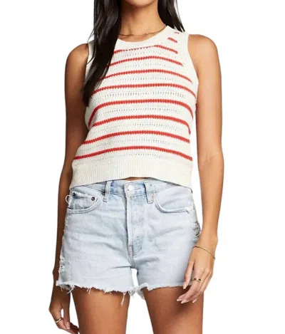 Saltwater Luxe Gaby Sweater Tank Top In Natural/red In Multi