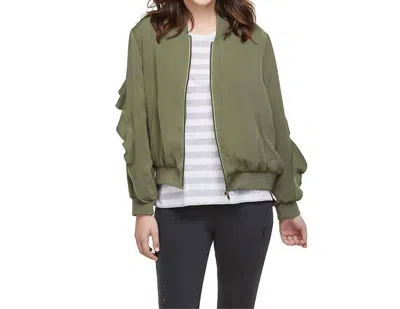 Mudpie Nolan Bomber Jacket In Olive In Multi