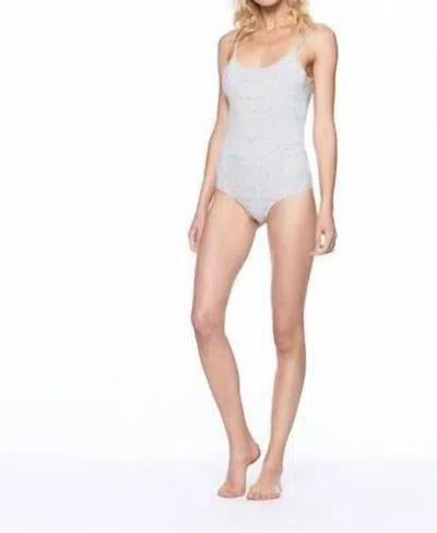 David Lerner Heavy Rib Knit Tank Bodysuit In Light Heather Grey