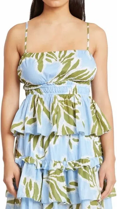Tanya Taylor Polina Top In Horizon Blue Multi In Multi