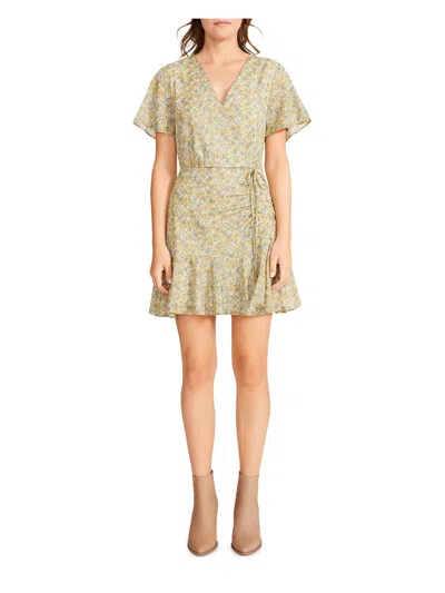 Bb Dakota By Steve Madden Big Flirt Energy Womens Floral Faux Wrap Mini Dress In Multi