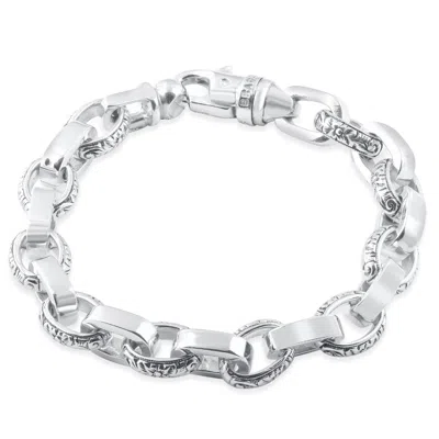 Pompeii3 Men's Designed Link 14k Gold (63gram) Or Platinum (118gram) 11mm Bracelet 8.5" In Multi