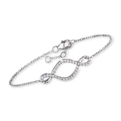 Ross-simons Diamond Twisted-loop Bracelet In Sterling Silver In Multi