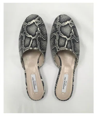 Emerson Fry Embossed Leather Flat Mule In Cobra In Multi