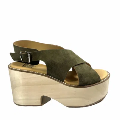 Anne Blum Women Sofia Suede Platform Sandal In Olive In Multi