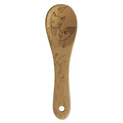 Talisman Designs Laser Etched Beechwood Mini Spoon, Woodland Collection, Bear In Multi