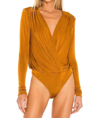 FREE PEOPLE TURNT BODYSUIT IN HONEY GINGER 