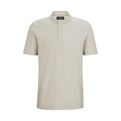Hugo Boss Regular-fit Polo Shirt In Cotton And Silk In Multi