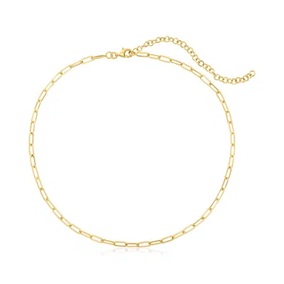 Canaria Fine Jewelry Canaria 3mm 10kt Yellow Gold Paper Clip Link Choker Necklace In Multi