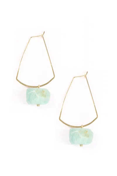 Eye Candy La Sofia Amazonite Earrings In Green