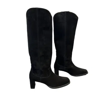 Freda Salvador Women's Angie Tall Western Boot In Black Suede In Multi