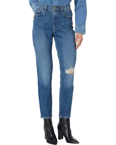 Dl1961 - Women's Bella Slim High Rise Distressed Jeans In Sea Storm In Multi