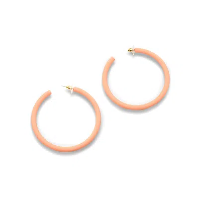 Sohi Pink Color Gold Plated Party Designer Hoop Earring For Women's In Pink