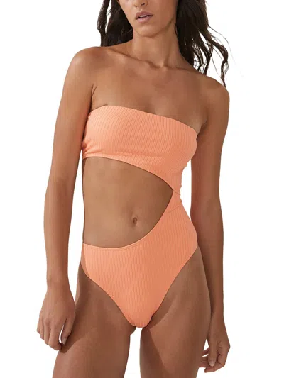 Cotton On Womens Ribbed Removable Straps One-piece Swimsuit In Multi