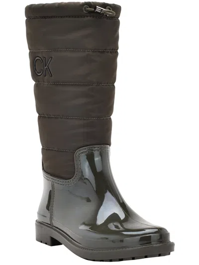 Calvin Klein Women's Siston Pull-on Lug Sole Logo Cold Weather Rain Boots In Multi
