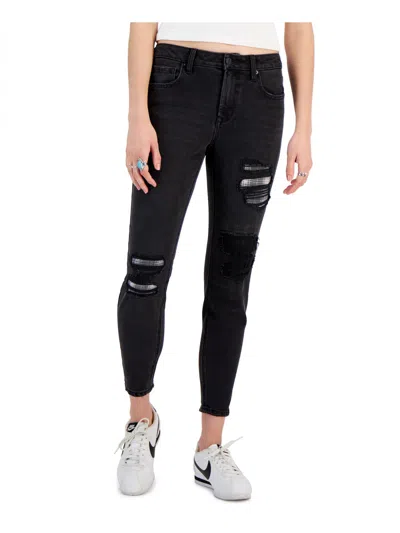 Shop Vanilla Star Womens Distressed High Rise Skinny Jeans In Multi