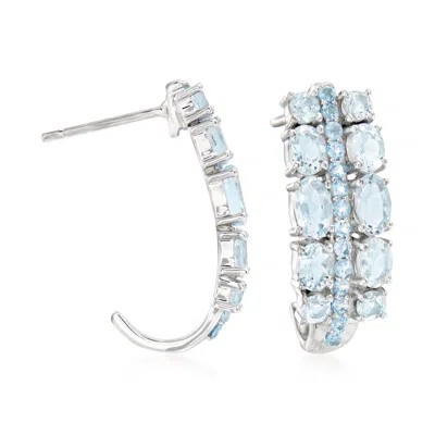 Ross-simons Aquamarine And . Swiss Blue Topaz Earrings In Sterling Silver In Blue
