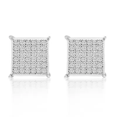 Pompeii3 1/3ct Pave Round Cut Natural Diamond Studs Screw Back White Gold Womens Earrings In Multi