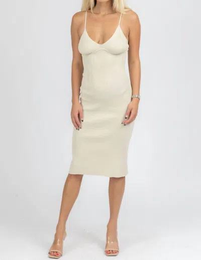Miss Love Underwire Knit Midi Dress In Natural In White