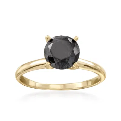 Ross-simons Black Diamond Solitaire Ring In 14kt Yellow Gold In White