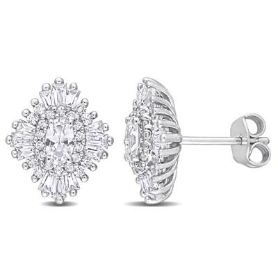 Mimi & Max 2 7/8 Ct Tgw Created White Sapphire Starburst Earrings In Sterling Silver In White