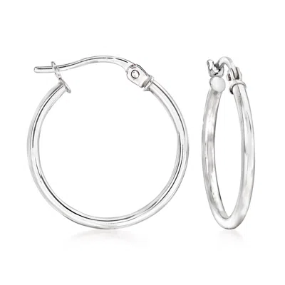 Ross-simons 14kt White Gold Hoop Earrings In White