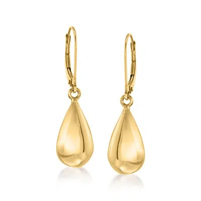 Ross-simons Italian 18kt Yellow Gold Teardrop Earrings In Yellow
