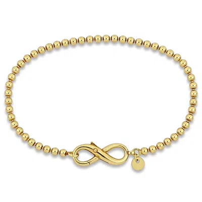 Mimi & Max Ball Link Bracelet W/ Infinity Clasp In Yellow Silver - 7.5 In. In Yellow