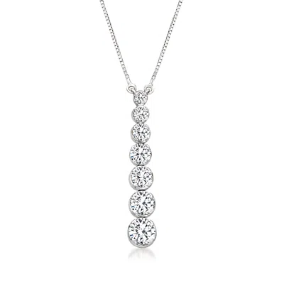 Ross-simons Diamond Graduated Necklace In 14kt White Gold In Multi