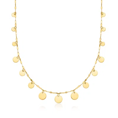 Canaria Fine Jewelry Canaria Italian 1.5mm 10kt Yellow Gold Graduated Circles Lumachina Chain Necklace In Multi