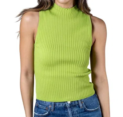 Lucy Paris Nashville Ribbed Tank Top In Light Green In Multi